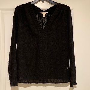 Rebecca Taylor Sheer Geometric Silk Top